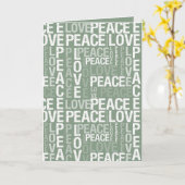 Carte Noël Paix Amour Blanc Vert (Fleur jaune)