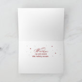 Carte Noël Paix Arbres blancs sur Rouge avec look or (Intérieur)