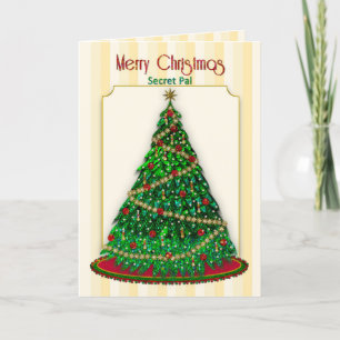 Carte Noël, Pal Secret, Arbre Décoré