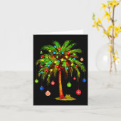 Carte Noël Palm Tree Lumière Hawaï Tropical Noël (Fleur jaune)
