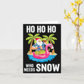 Carte Noël Palm Tree Père Noël Surf Beach Vacation X (Fleur jaune)