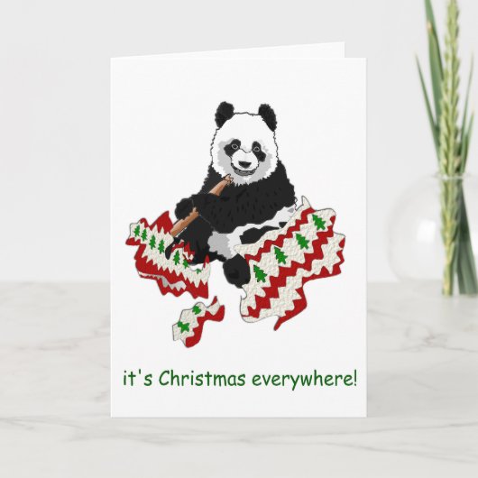 Carte Noël panda (Devant)
