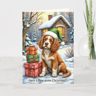 Carte Noël Paw-some – American Water Spaniel