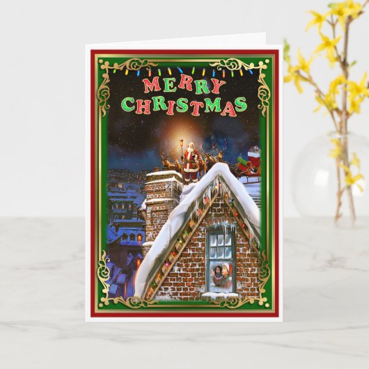 Carte Noël Père Noël (Fleur jaune)