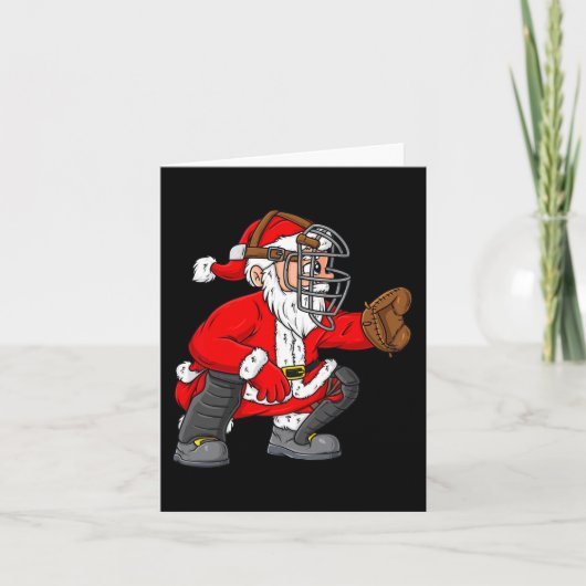Carte Noël Père Noël Capteur de baseball Garçons Filles (Devant)