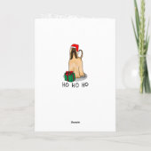 Carte Noël Père Noël Chapeau Afghan Hound Chien Fawn mig (Dos)