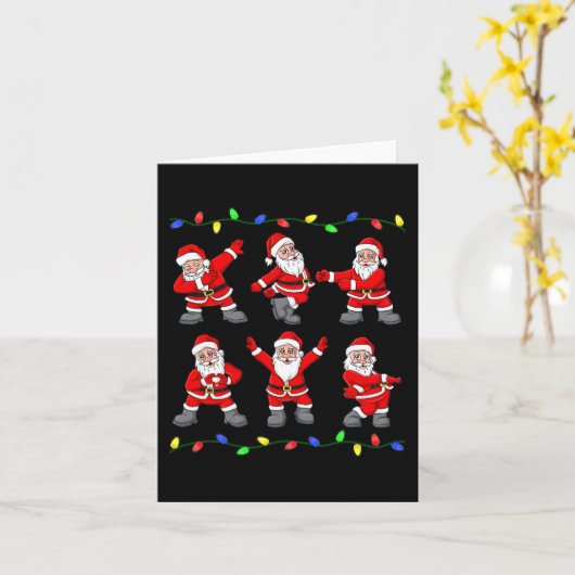 Carte Noël Père Noël Danser Arbre Lumières Garçons Enfan (Fleur jaune)