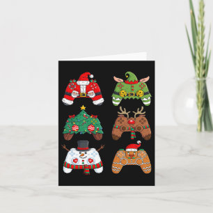 Carte Noël Père Noël Elf Jeux Contrôleurs Fun Xmas Bo