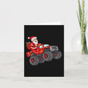 Carte Noël Père Noël équitation dans Monster Truck Boys