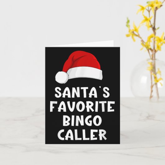 Carte Noël Père Noël Favori Bingo Caller Funny Noël (Fleur jaune)