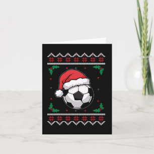 Carte Noël Père Noël Football Noël Soccer moche Garçons 