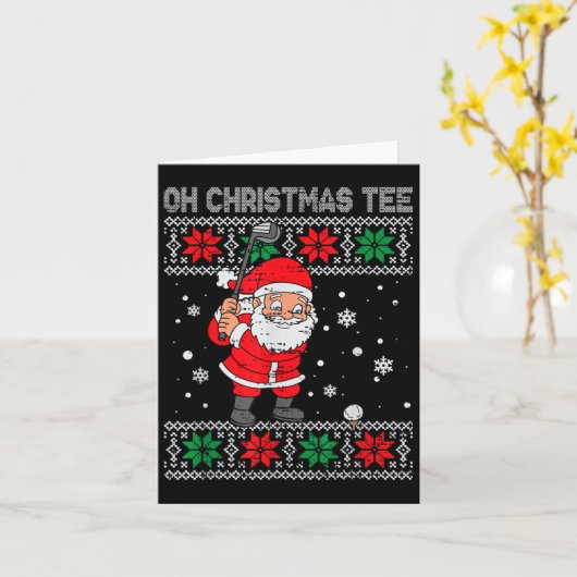 Carte Noël Père Noël Jouer Golf Noël Golfeur Pour Hommes (Fleur jaune)