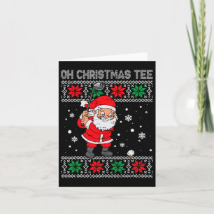Carte Noël Père Noël Jouer Golf Noël Golfeur Pour Hommes