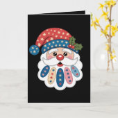Carte Noël Père Noël Patchwork Flocon de neige Houx Hive (Fleur jaune)