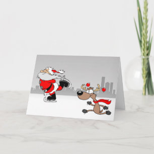 Carte Noël Père Noël & Renne