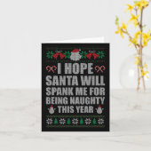 Carte Noël Père Noël Spank Naughty Ugly Christmas Sweat (Fleur jaune)