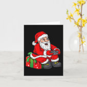 Carte Noël Père Noël Vidéo Gamer Contrôleur Garçons (Fleur jaune)