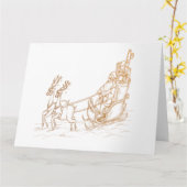 Carte Noël Père Noël volant - Reindeer (Fleur jaune)