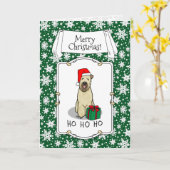 Carte Noël Père Noël Wheaten Terrier (blé 1b2) mignonne (Fleur jaune)