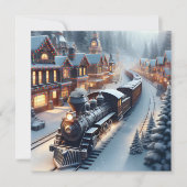 Carte Noël personnalisé du train vintage (Devant)