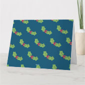 Carte Noël personnalisé Holly & Berries (Dos)