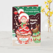 Carte Noël, petite-fille, Cupcake Marcy Pam (Fleur jaune)