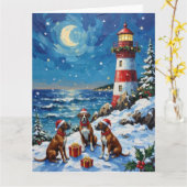 Carte Noël Phare Boxer Vacances (Fleur jaune)