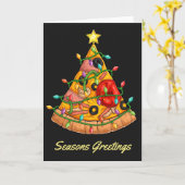 Carte Noël Pizza (Fleur jaune)