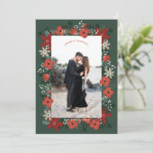 Carte Noël Poinsettia Foliage (Debout devant)