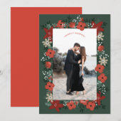 Carte Noël Poinsettia Foliage (Devant / Derrière)