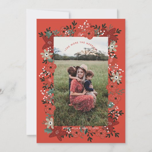 Carte Noël Poinsettia Foliage (Devant)