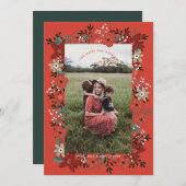 Carte Noël Poinsettia Foliage (Devant / Derrière)