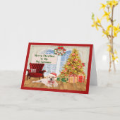 Carte Noël pour Groomer pour animaux de compagnie avec L (Fleur jaune)