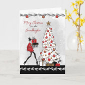 Carte Noël pour petite-fille élégante (Fleur jaune)