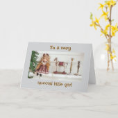 CARTE NOËL POUR UNE "PETITE FILLE SPÉCIALE" (Fleur jaune)