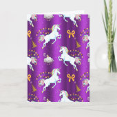 Carte Noël pourpre de licorne (Devant)