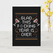 Carte Noël Ravi Que Cette Année De Merde Est Terminée -  (Fleur jaune)