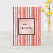 Carte Noël Rayures Rouges (Fleur jaune)