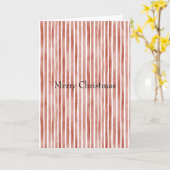 Carte Noël Rayures Rouges Blanches (Fleur jaune)