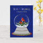 Carte Noël Red Cardinal Snow-Globe, la mousse de Dauight (Fleur jaune)