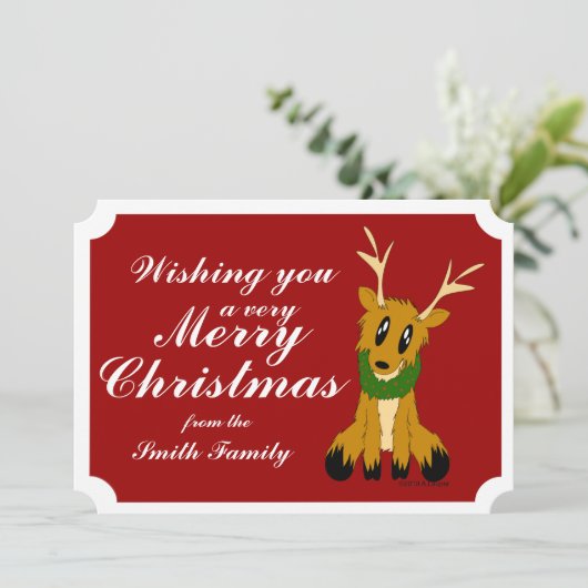 Carte Noël Reindeer (Debout devant)