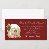 Carte Noël Religieux Bébé Jésus Croix Florale (Devant / Derrière)