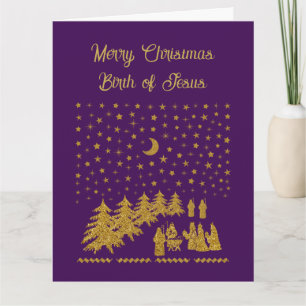 Carte Noël religieux, naissance de Jésus