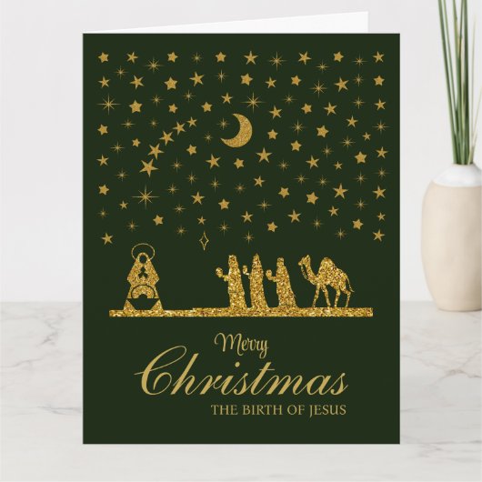 Carte Noël religieux, Naissance de Jésus, Trois Roi (Devant)