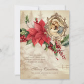 Carte Noël religieux Poinsettia Marie & Jésus (Devant)