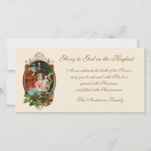 Carte Noël religieux Sainte Famille Jésus Marie Joseph