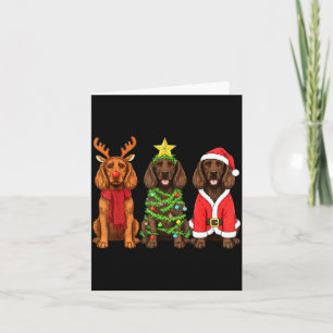 Carte Noël Rétro Boykin Spaniel Père Noël Renne Chien