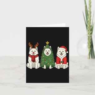 Carte Noël Rétro Chien Esquimau Américain Santa Renne