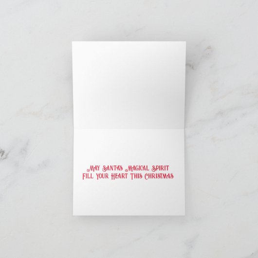 CARTE NOËL RÉVEILLE AVEC PÈRE NOËL ET ELVES (Intérieur)