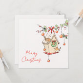 Carte Noël, Robin Chritsmas card (Devant/Arrière en situation)